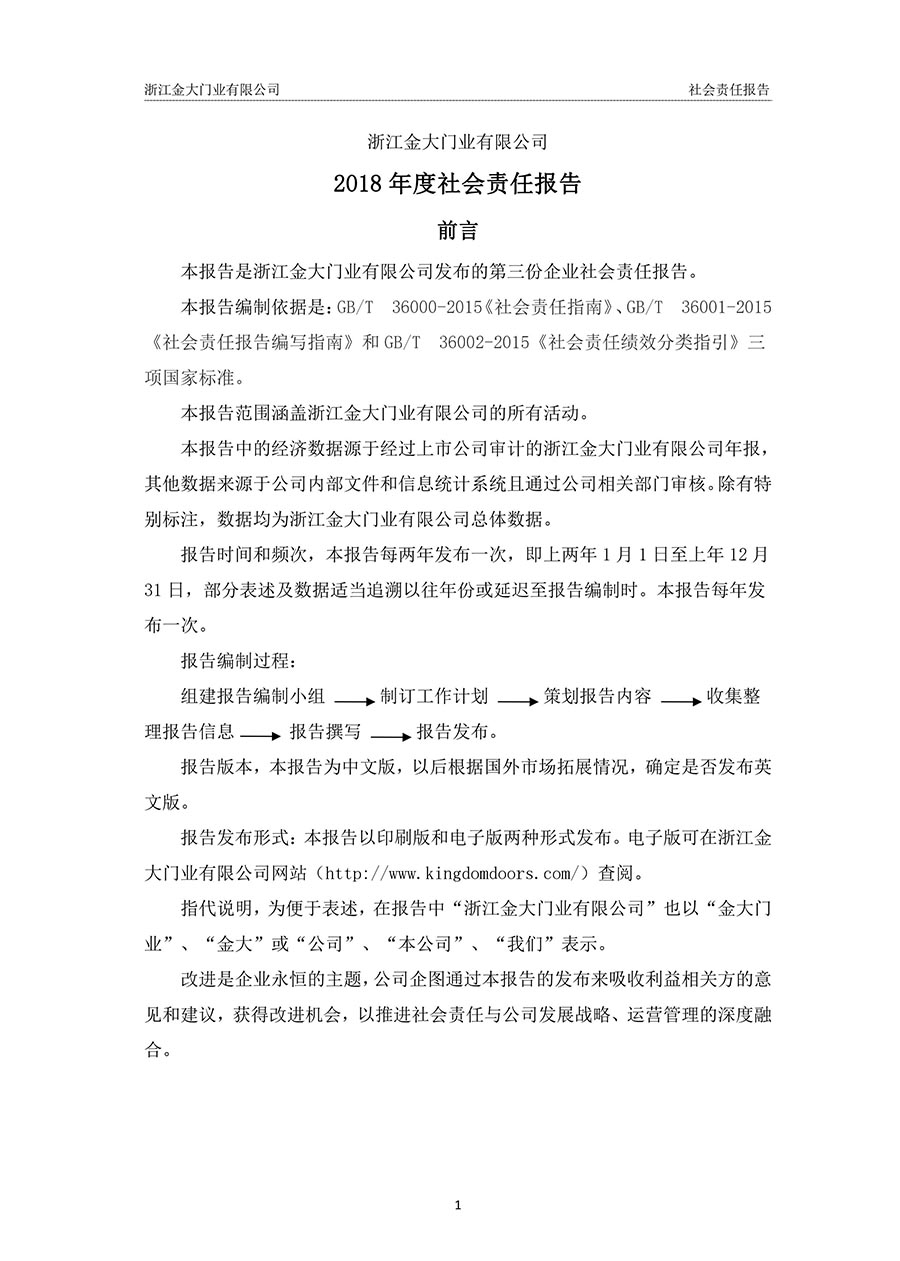 浙江金大门业有限公司2018年度社会责任报告(图1)